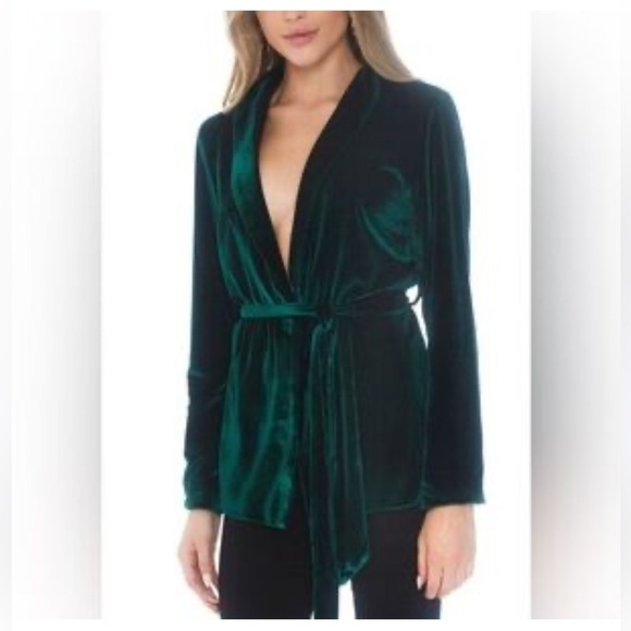 Charlie Holiday Jackets & Blazers - Charlie Holiday Women's Deep Green Velvet Blazer